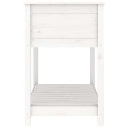 vidaXL Planter with Shelf White 111.5x54x81 cm Solid Wood Pine