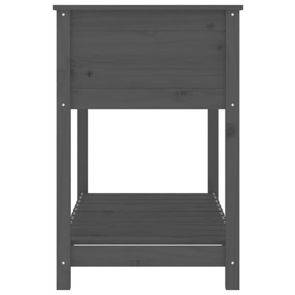 vidaXL Planter with Shelf Grey 111,5x54x81 cm Solid Wood Pine