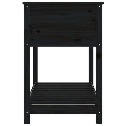 vidaXL Planter with Shelf Black 111,5x54x81 cm Solid Wood Pine