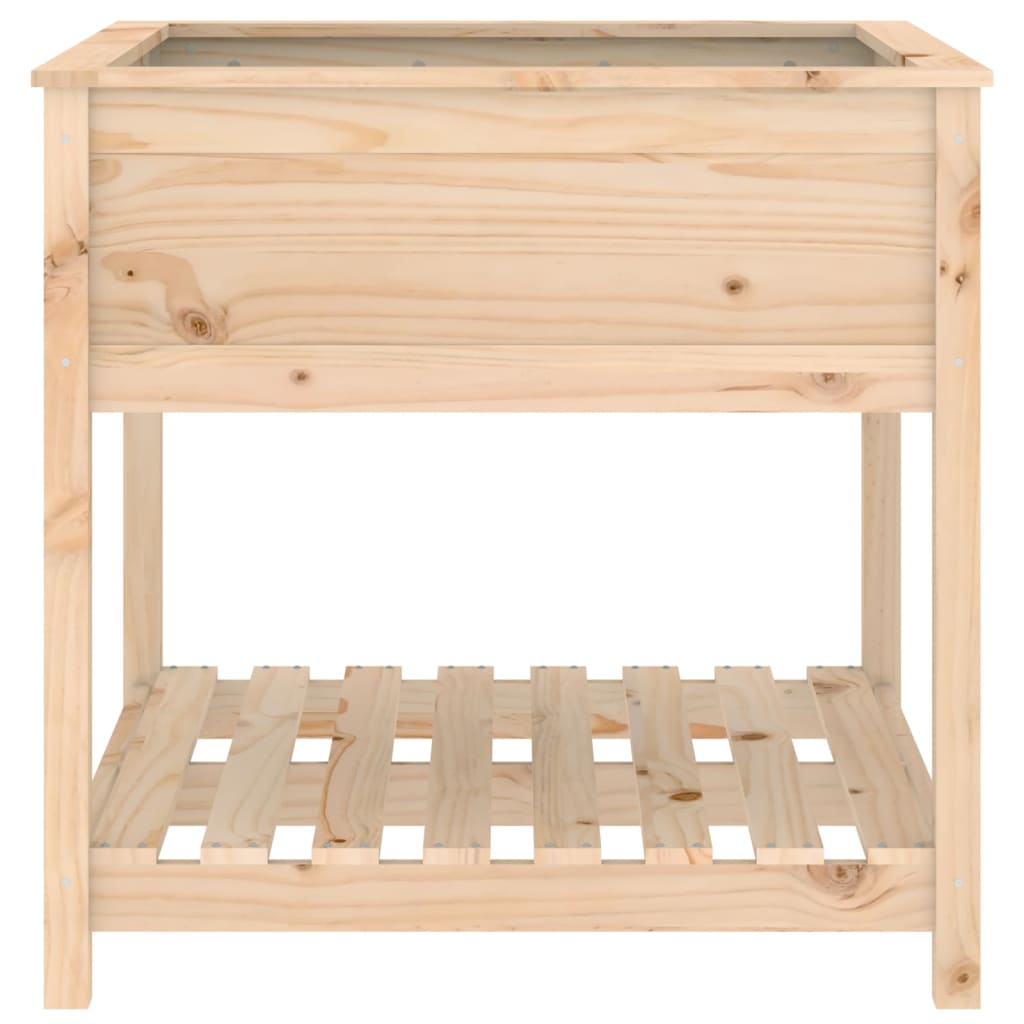 vidaXL Planter with Shelf 82.5x82.5x81 cm Solid Wood Pine
