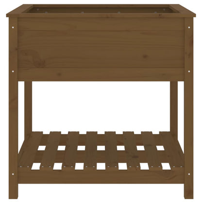 vidaXL Planter with Shelf Honey Brown 82.5x82.5x81 cm Solid Wood Pine