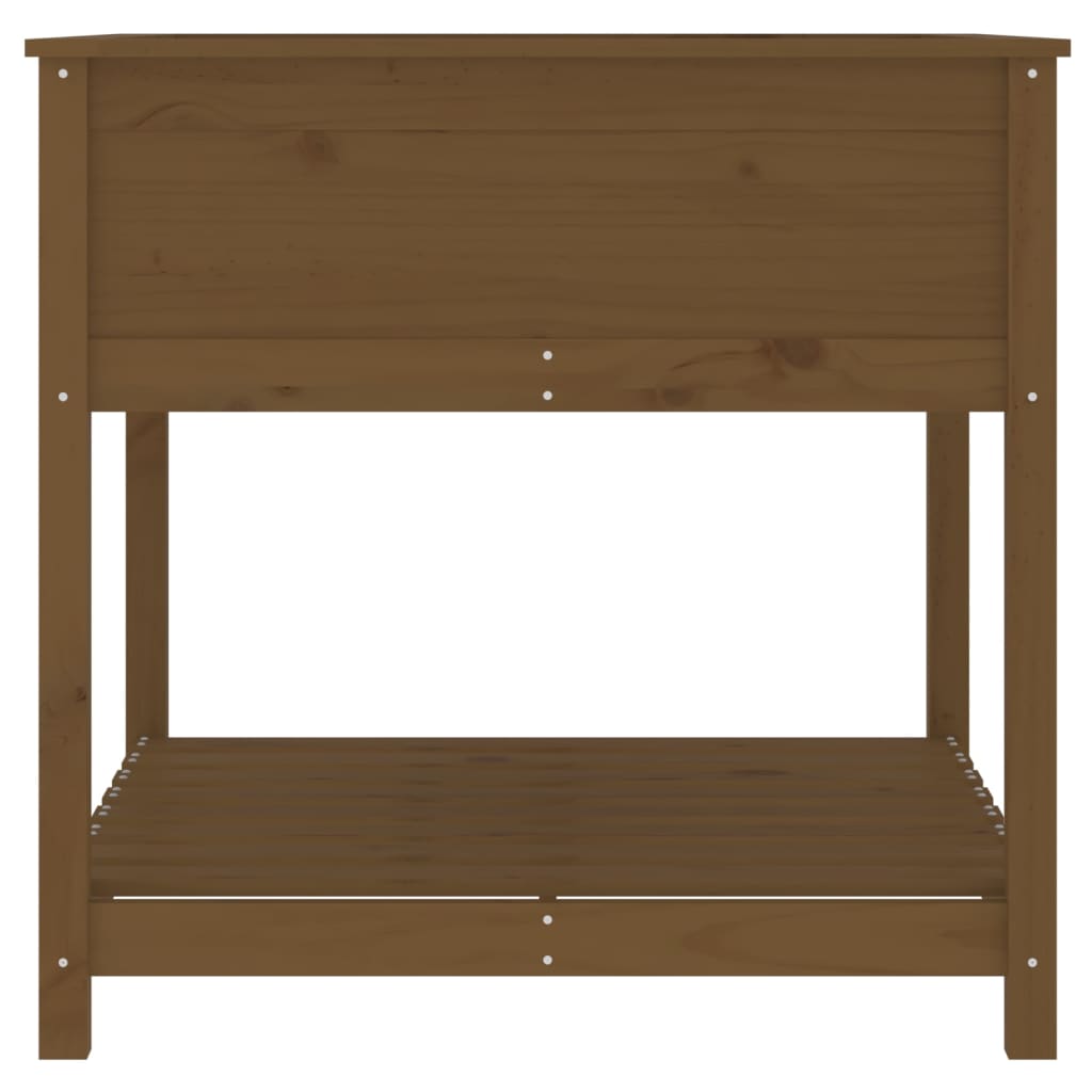vidaXL Planter with Shelf Honey Brown 82.5x82.5x81 cm Solid Wood Pine