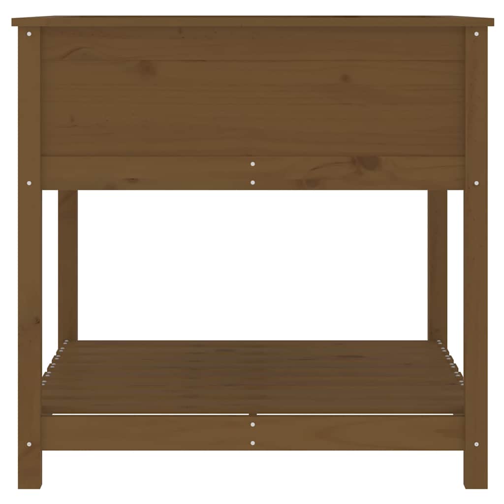 vidaXL Planter with Shelf Honey Brown 82,5x82,5x81 cm Solid Wood Pine