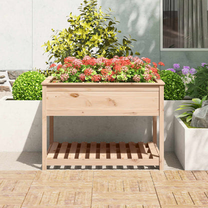 vidaXL Planter with Shelf 111,5x111,5x81 cm Solid Wood Pine