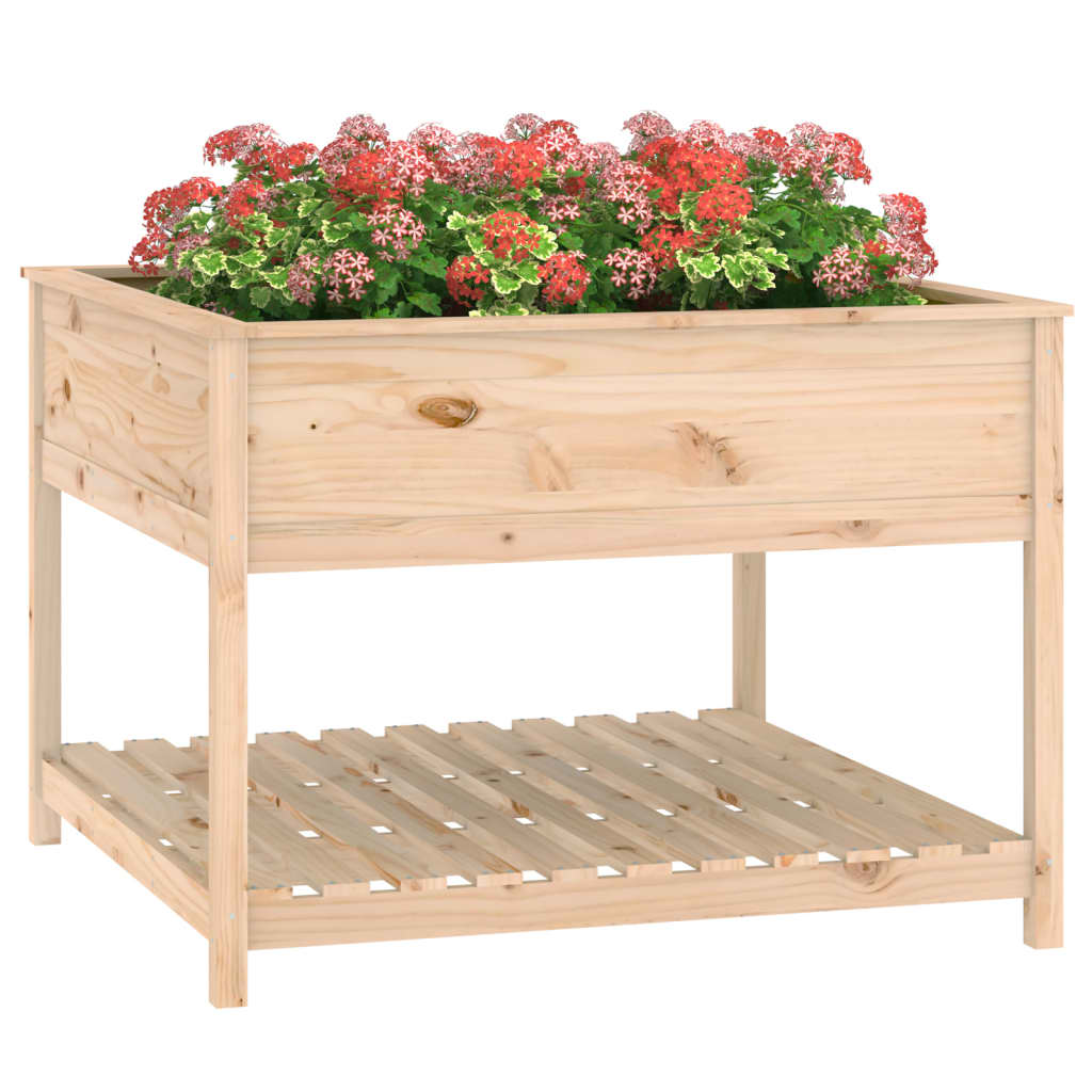 vidaXL Planter with Shelf 111,5x111,5x81 cm Solid Wood Pine