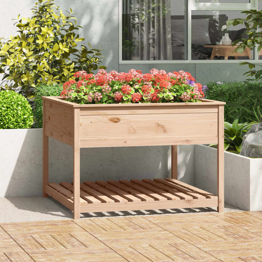 vidaXL Planter with Shelf 111,5x111,5x81 cm Solid Wood Pine