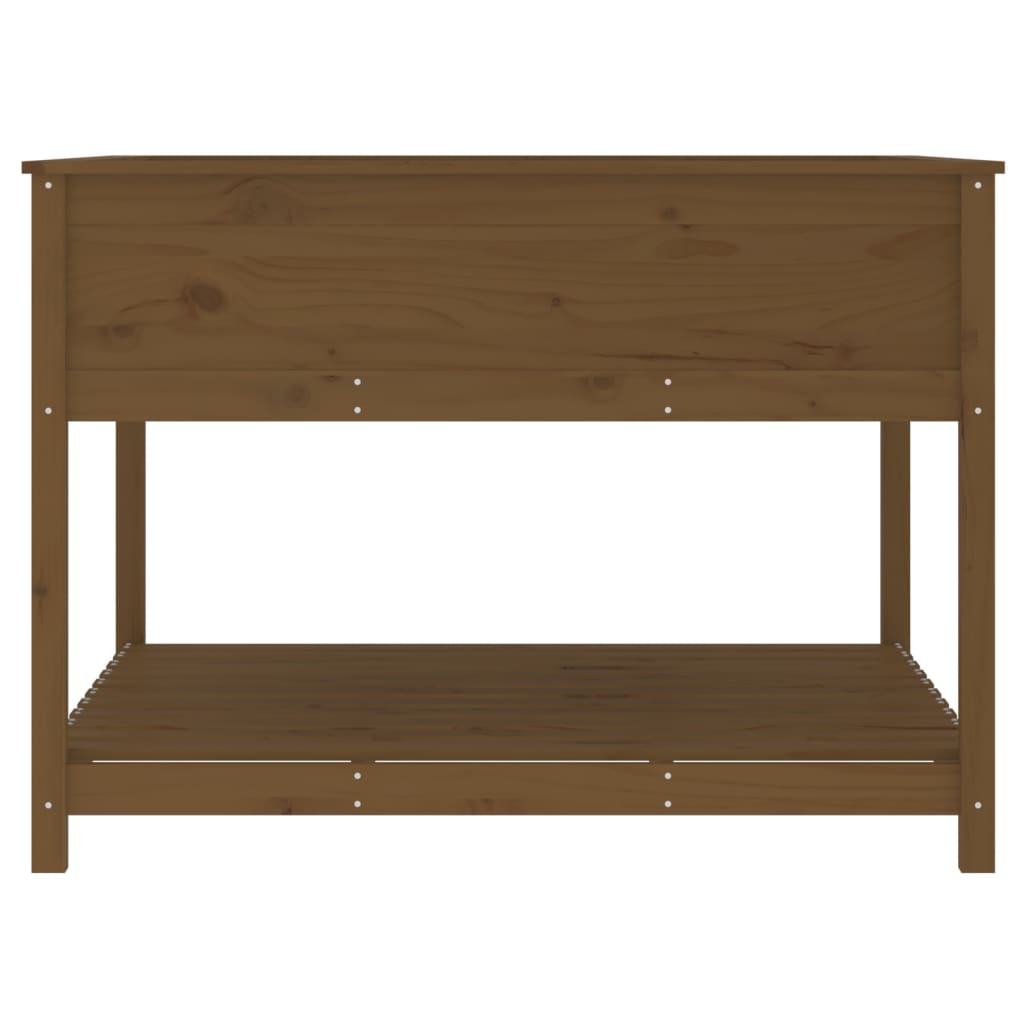 vidaXL Planter with Shelf Honey Brown 111.5x111.5x81 cm Solid Wood Pine