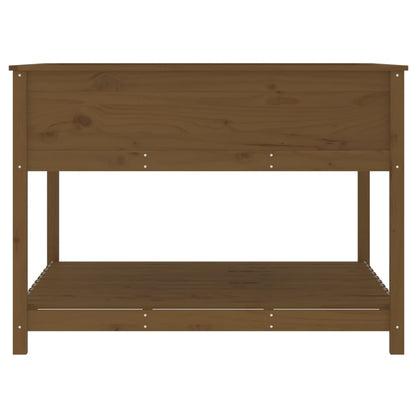 vidaXL Planter with Shelf Honey Brown 111.5x111.5x81 cm Solid Wood Pine
