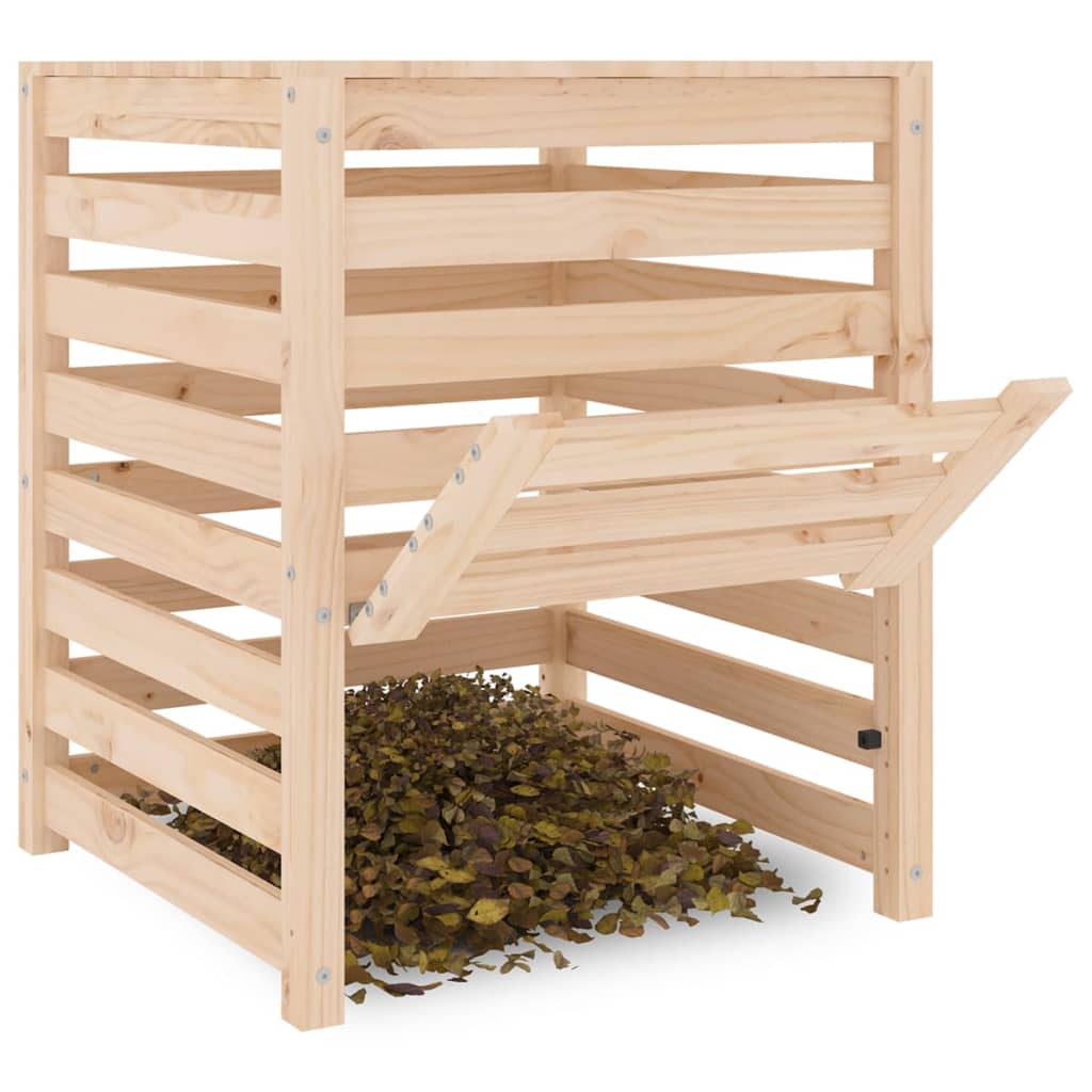 vidaXL Composter 63,5x63,5x77,5 cm Solid Wood Pine