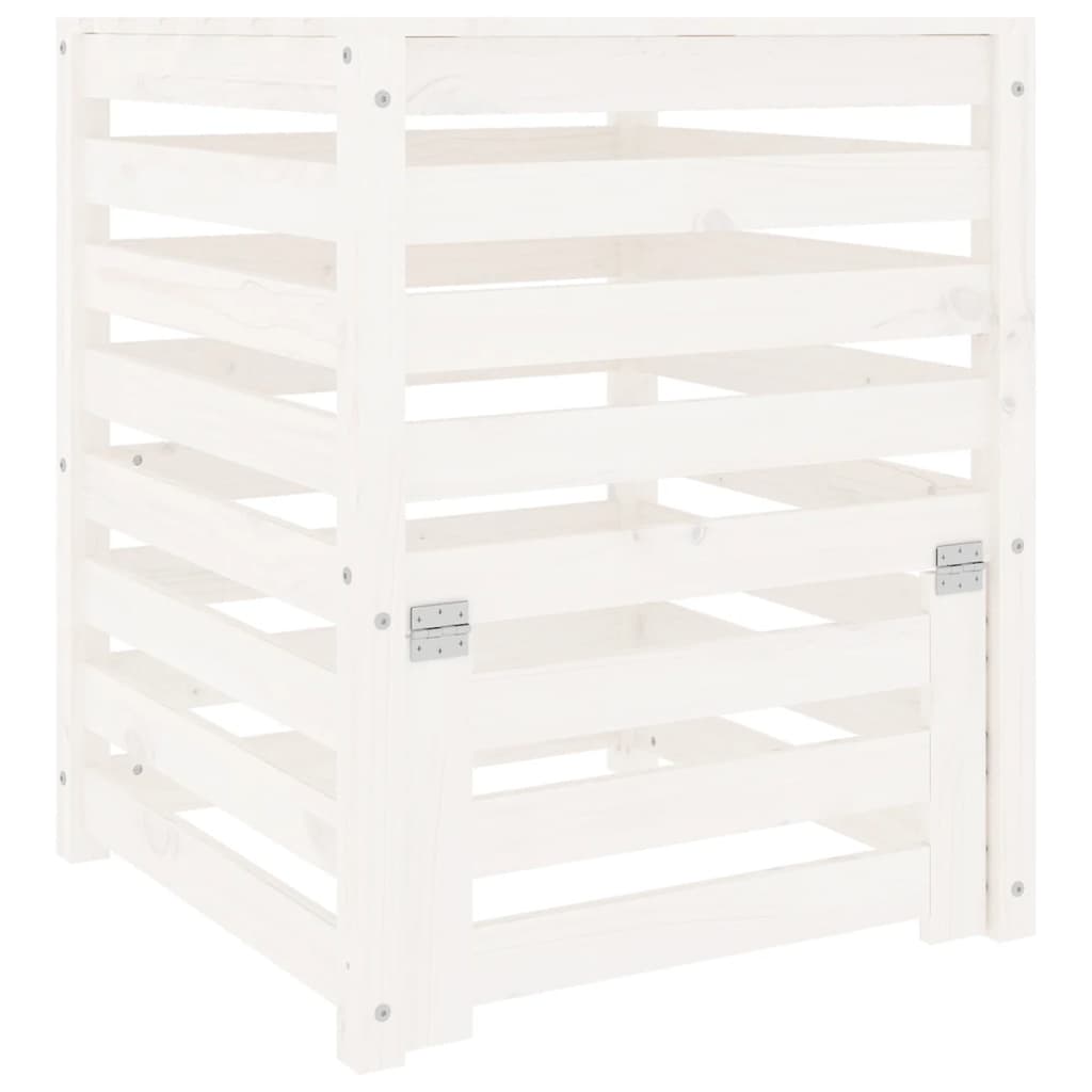 vidaXL Composter White 63.5x63.5x77.5 cm Solid Wood Pine