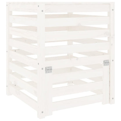vidaXL Composter White 63,5x63,5x77,5 cm Solid Wood Pine