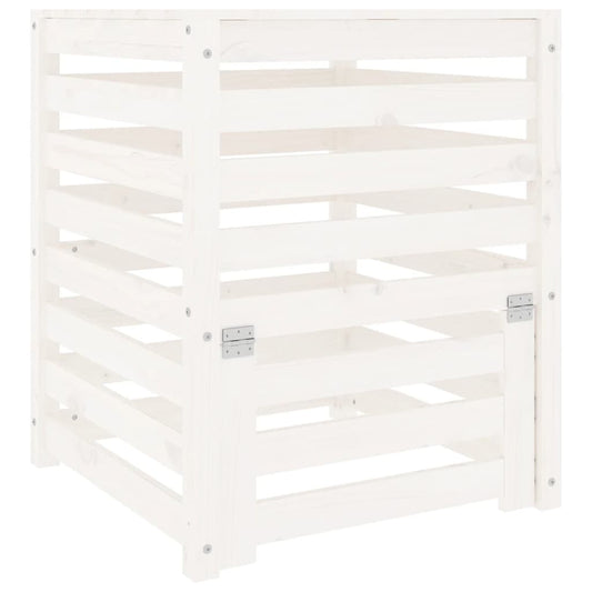 vidaXL Composter White 63,5x63,5x77,5 cm Solid Wood Pine