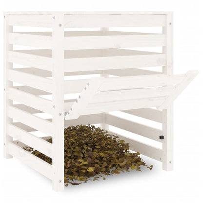 vidaXL Composter White 63,5x63,5x77,5 cm Solid Wood Pine
