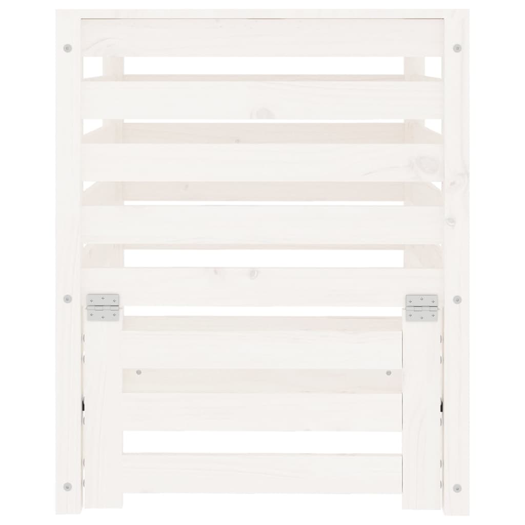 vidaXL Composter White 63.5x63.5x77.5 cm Solid Wood Pine