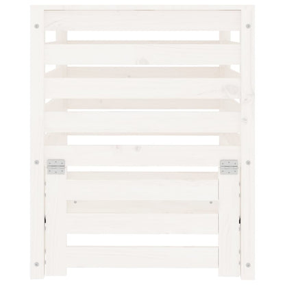 vidaXL Composter White 63.5x63.5x77.5 cm Solid Wood Pine