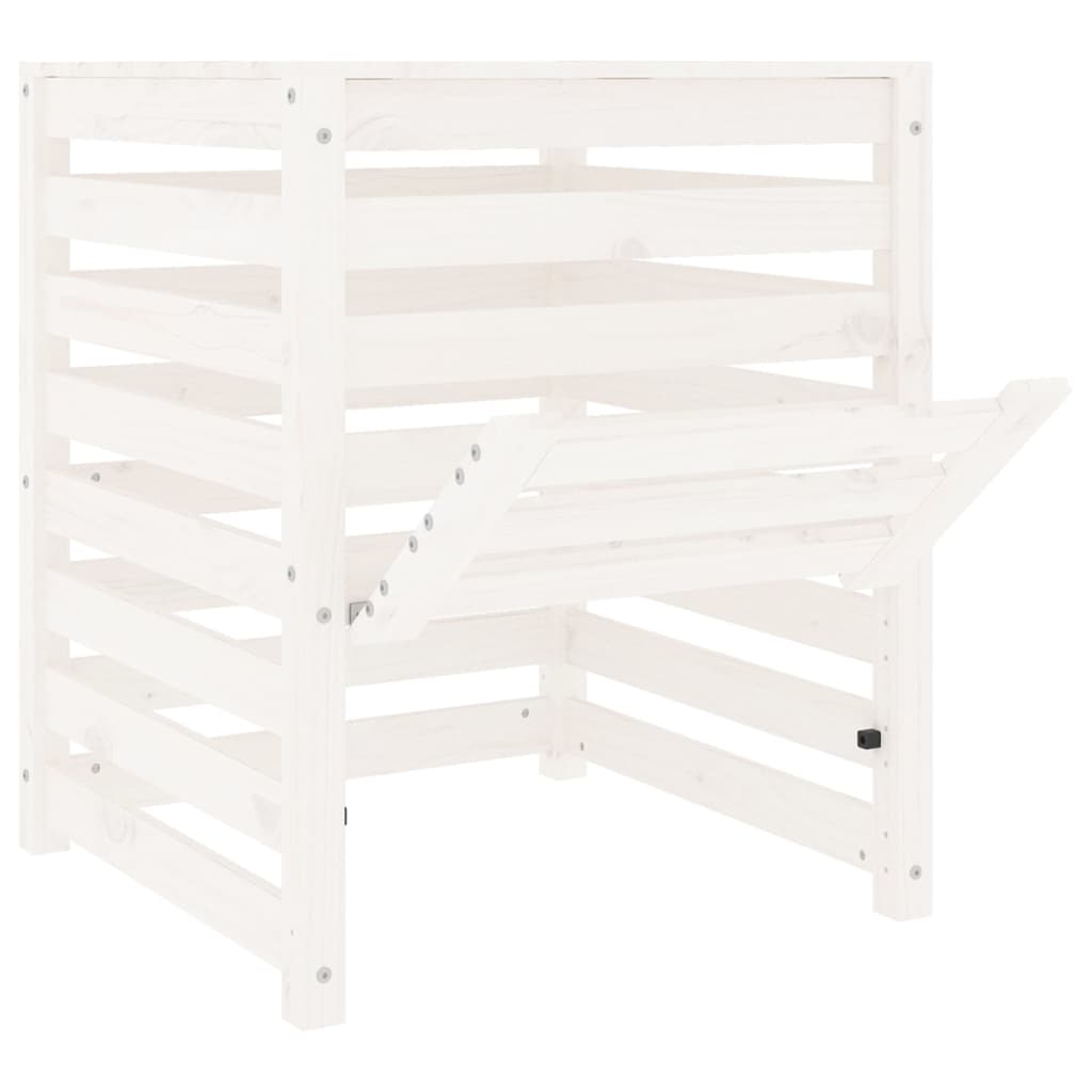 vidaXL Composter White 63.5x63.5x77.5 cm Solid Wood Pine
