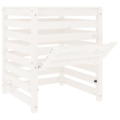 vidaXL Composter White 63.5x63.5x77.5 cm Solid Wood Pine