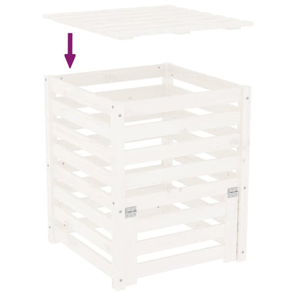vidaXL Composter White 63.5x63.5x77.5 cm Solid Wood Pine