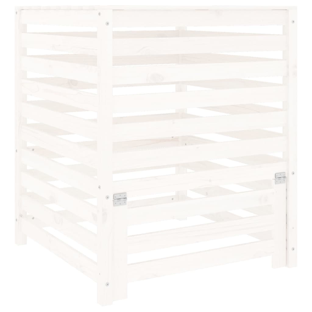 vidaXL Composter White 82,5x82,5x99,5 cm Solid Wood Pine