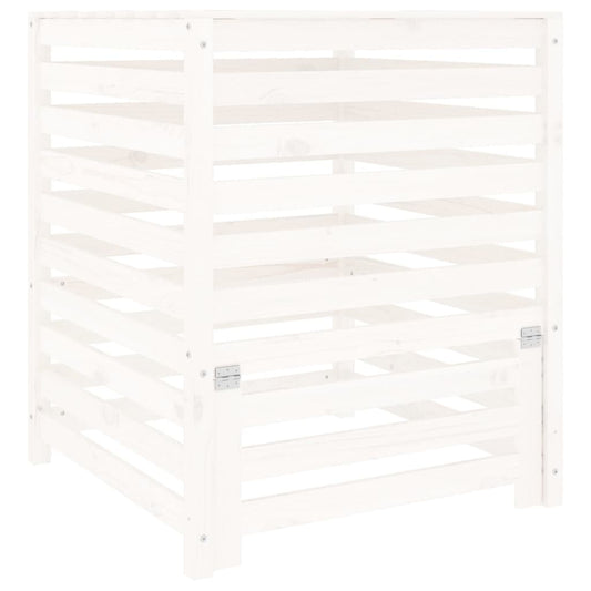 vidaXL Composter White 82,5x82,5x99,5 cm Solid Wood Pine