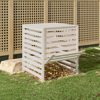 vidaXL Composter White 82,5x82,5x99,5 cm Solid Wood Pine