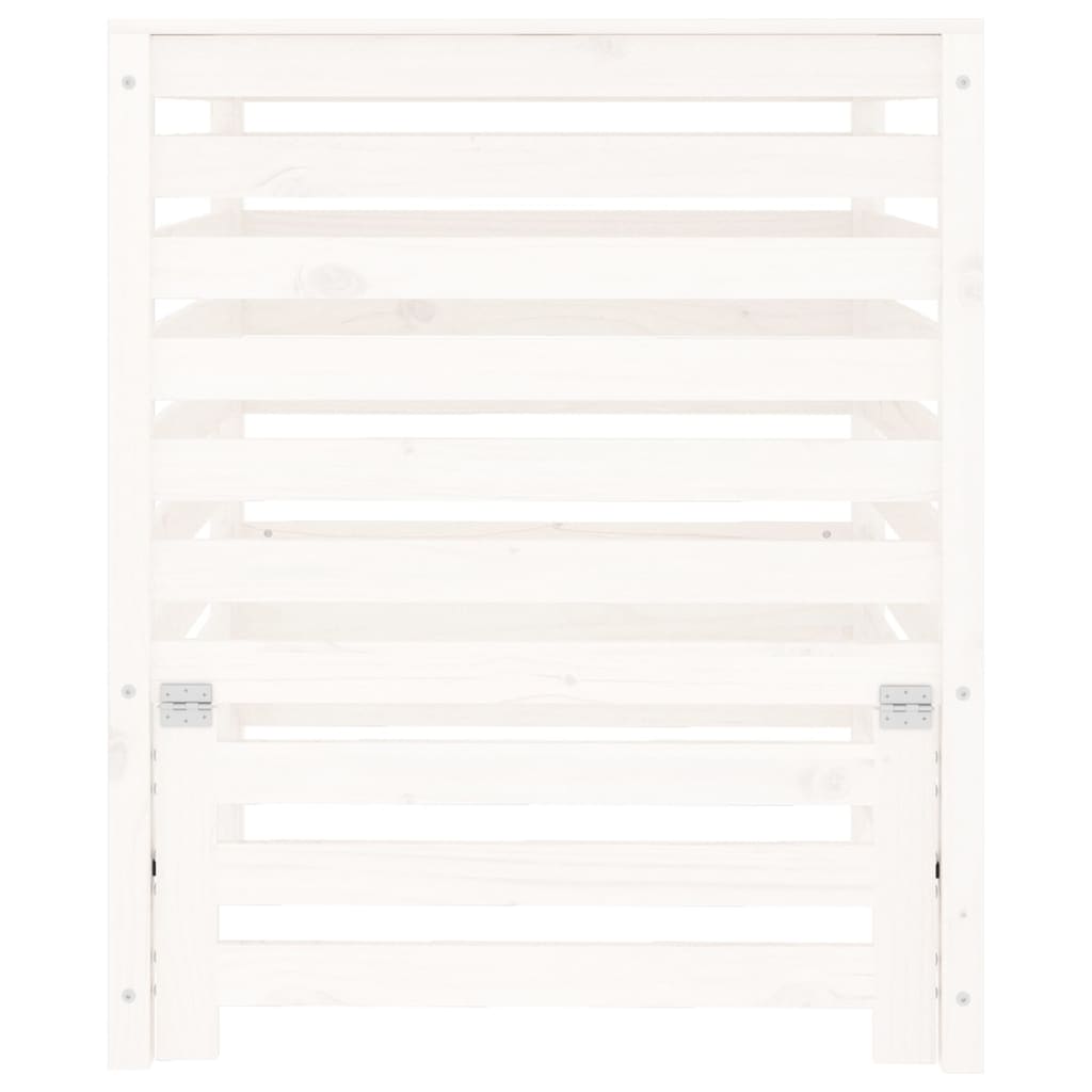 vidaXL Composter White 82,5x82,5x99,5 cm Solid Wood Pine