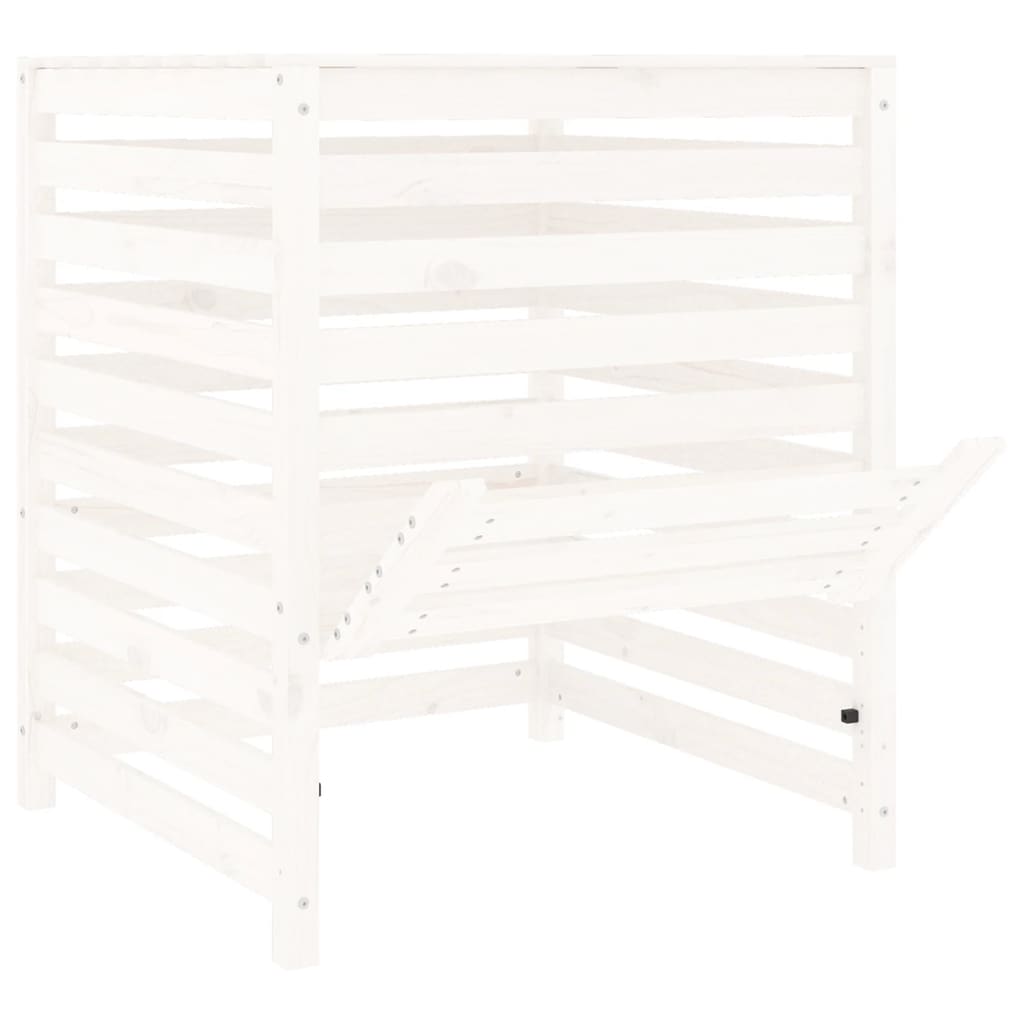vidaXL Composter White 82,5x82,5x99,5 cm Solid Wood Pine