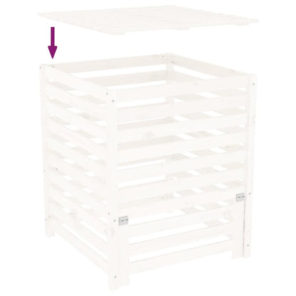 vidaXL Composter White 82,5x82,5x99,5 cm Solid Wood Pine
