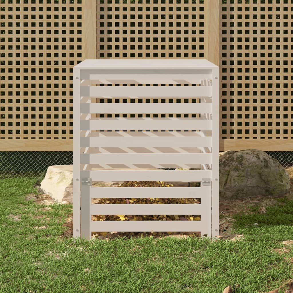 vidaXL Composter White 82,5x82,5x99,5 cm Solid Wood Pine