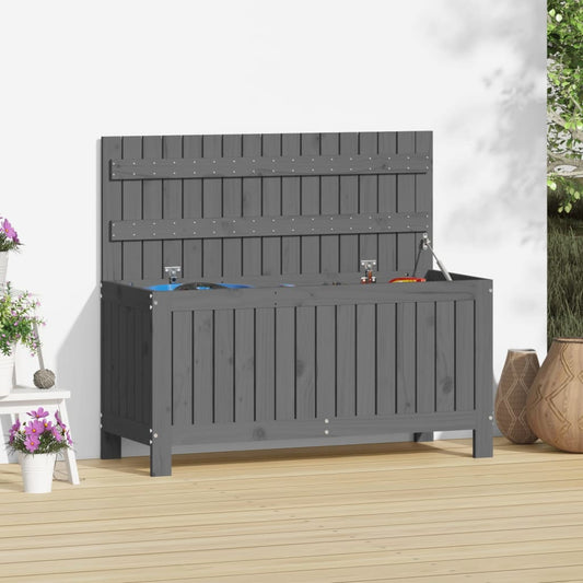vidaXL Garden Storage Box Grey 108x42.5x54 cm Solid Wood Pine
