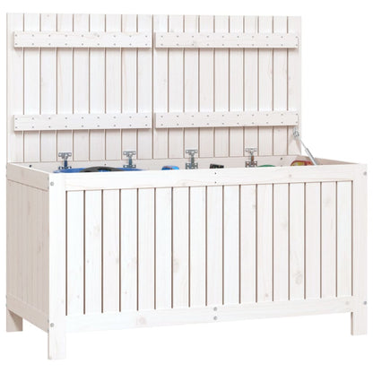 vidaXL Garden Storage Box White 121x55x64 cm Solid Wood Pine