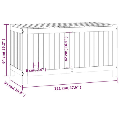 vidaXL Garden Storage Box Black 121x55x64 cm Solid Wood Pine