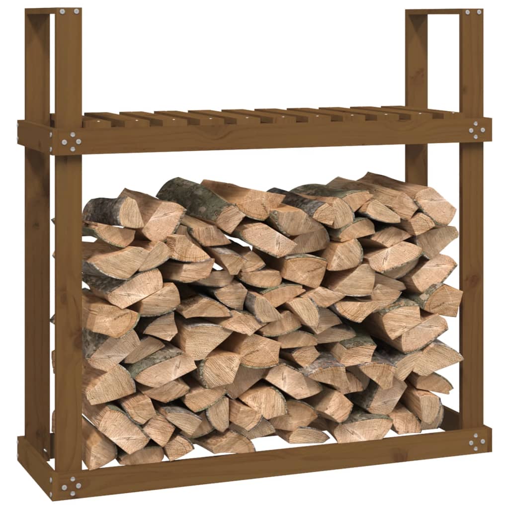vidaXL Firewood Rack Honey Brown 110x35x108,5 cm Solid Wood Pine