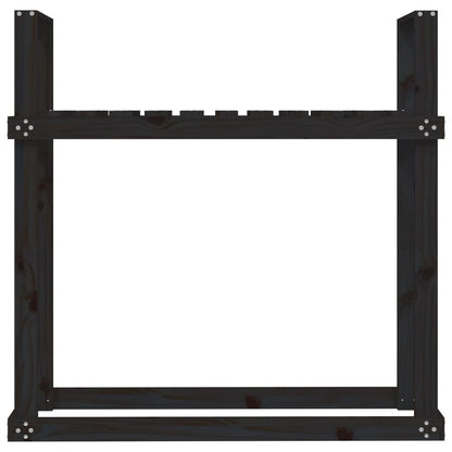 vidaXL Firewood Rack Black 110x35x108,5 cm Solid Wood Pine