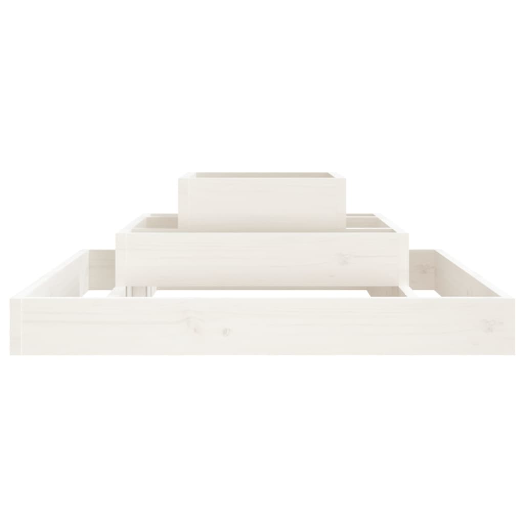 vidaXL Planter White 80x80x27 cm Solid Wood Pine