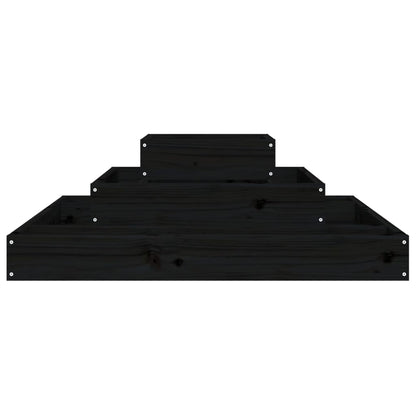 vidaXL Planter Black 80x80x27 cm Solid Wood Pine