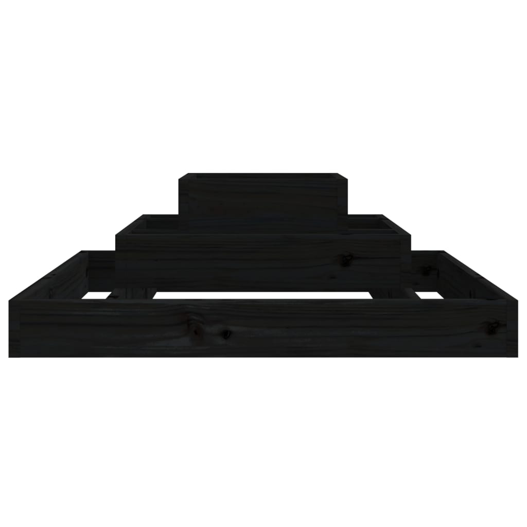 vidaXL Planter Black 80x80x27 cm Solid Wood Pine