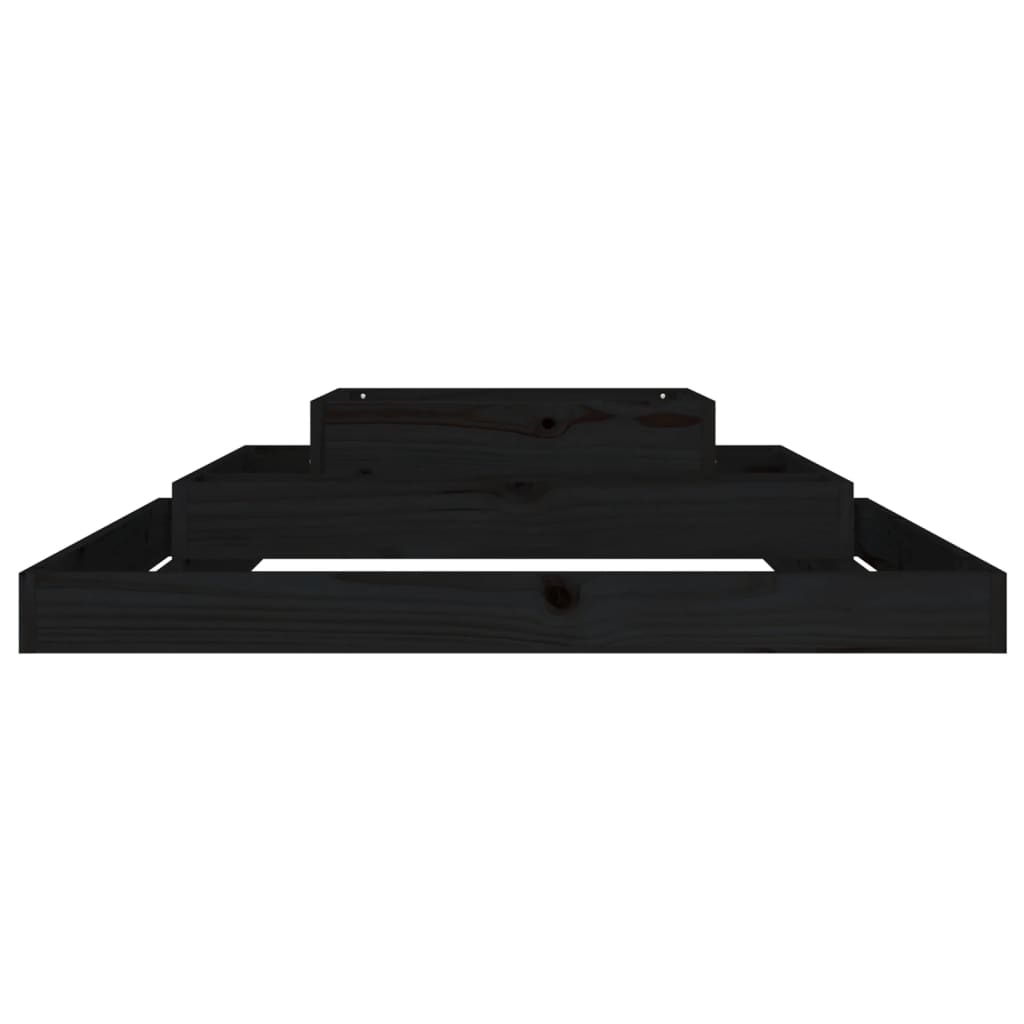 vidaXL Planter Black 110x110x27 cm Solid Wood Pine