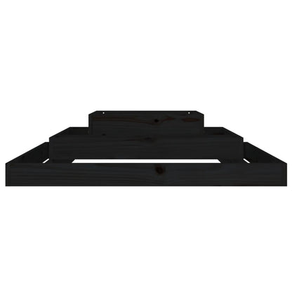 vidaXL Planter Black 110x110x27 cm Solid Wood Pine
