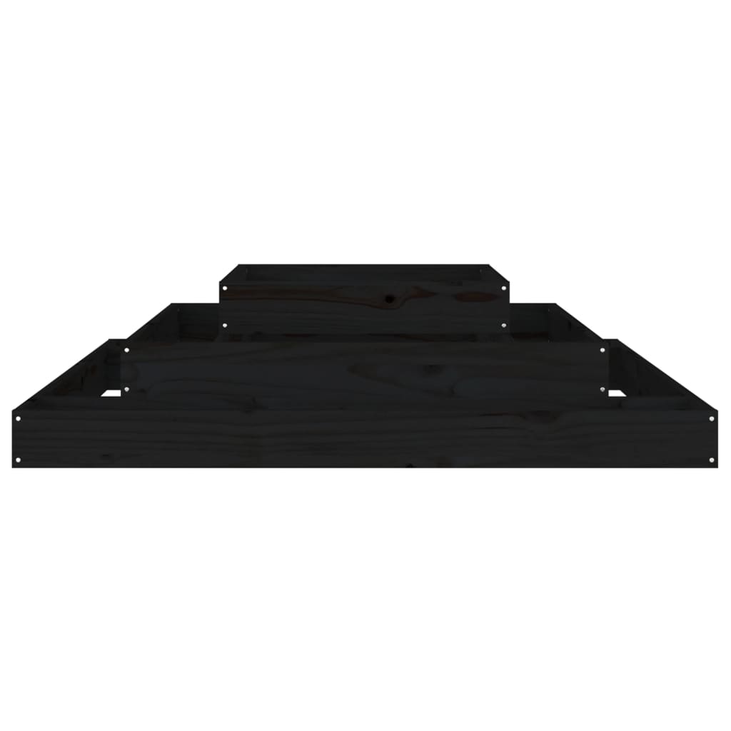 vidaXL Planter Black 110x110x27 cm Solid Wood Pine