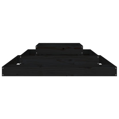 vidaXL Planter Black 110x110x27 cm Solid Wood Pine