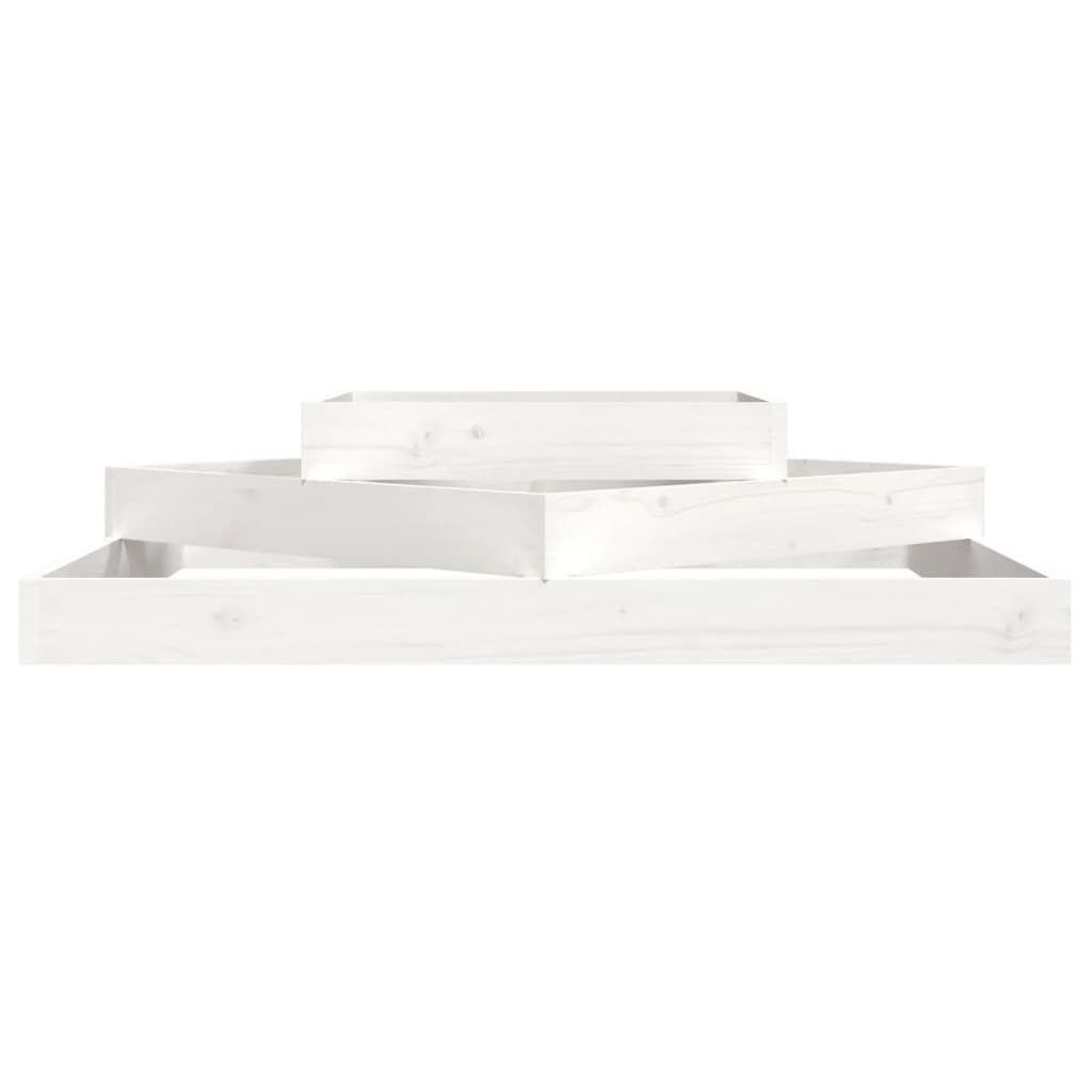 vidaXL Planter White 112x112x27 cm Solid Wood Pine