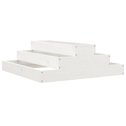 vidaXL Planter White 80x80x27 cm Solid Wood Pine