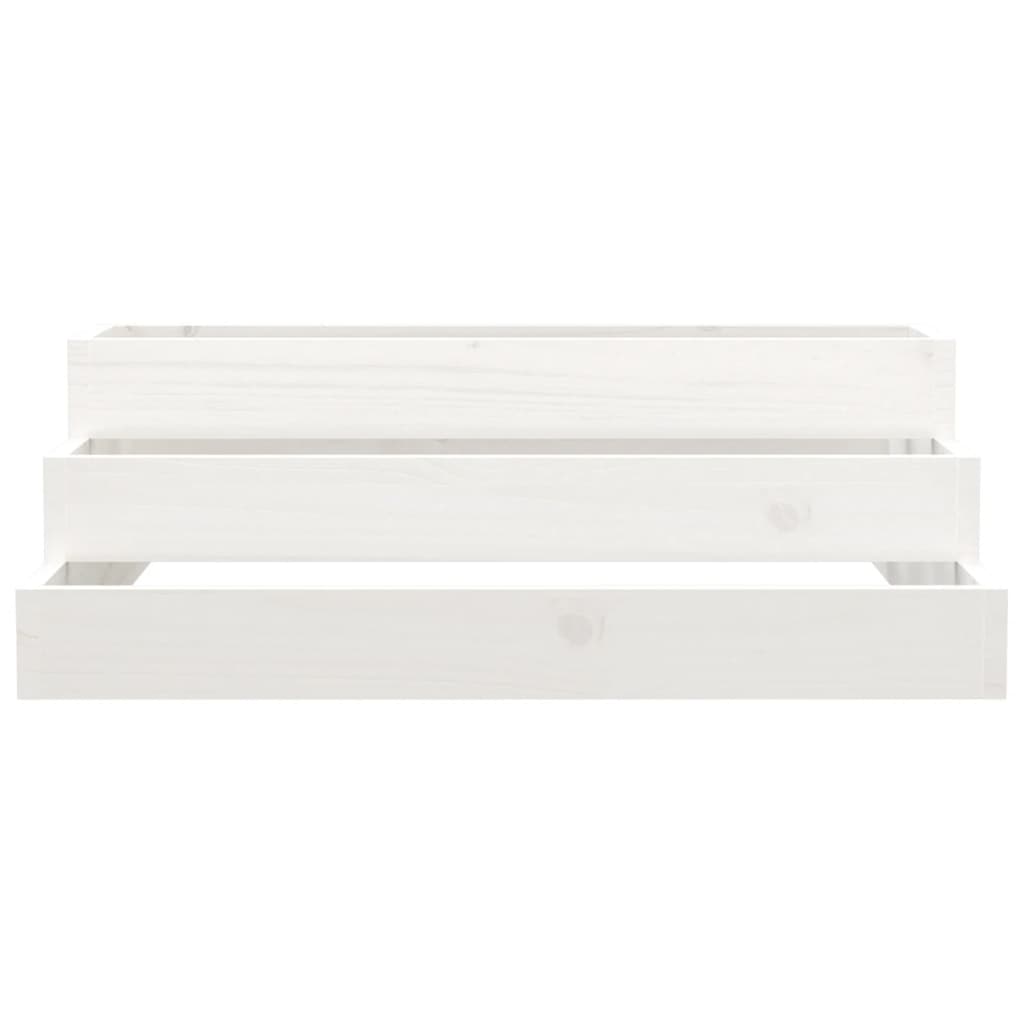 vidaXL Planter White 80x80x27 cm Solid Wood Pine