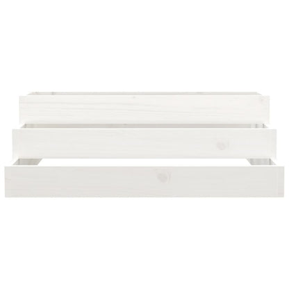 vidaXL Planter White 80x80x27 cm Solid Wood Pine