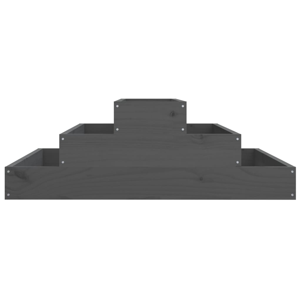 vidaXL Planter Grey 80x80x27 cm Solid Wood Pine