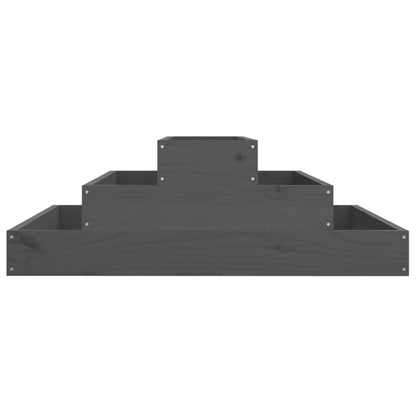 vidaXL Planter Grey 80x80x27 cm Solid Wood Pine