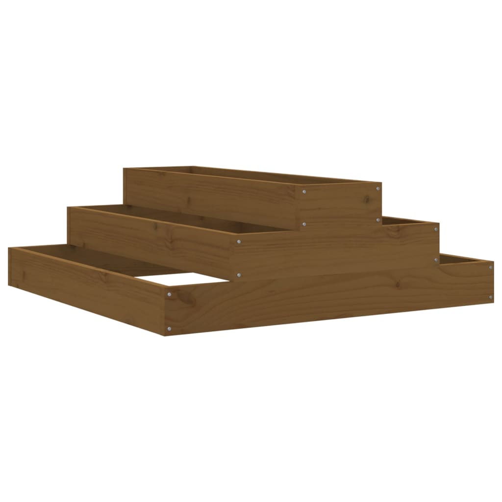vidaXL Planter Honey Brown 80x80x27 cm Solid Wood Pine
