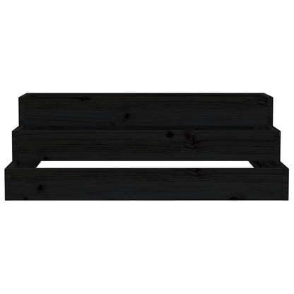 vidaXL Planter Black 80x80x27 cm Solid Wood Pine