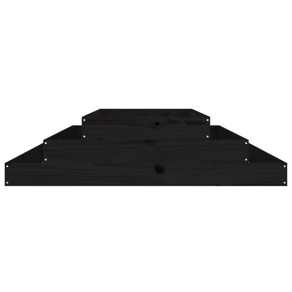 vidaXL Planter Black 110x110x27 cm Solid Wood Pine